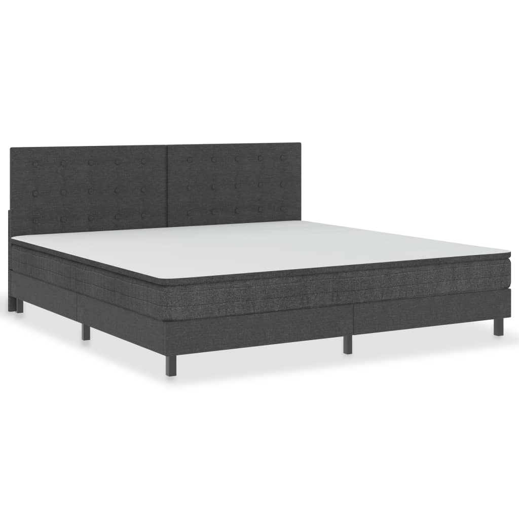 vidaXL Boxspring stof donkergrijs 200x200 cm