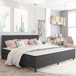 Postel boxspring tmavě šedá textil 200 x 200 cm - obrázek 1