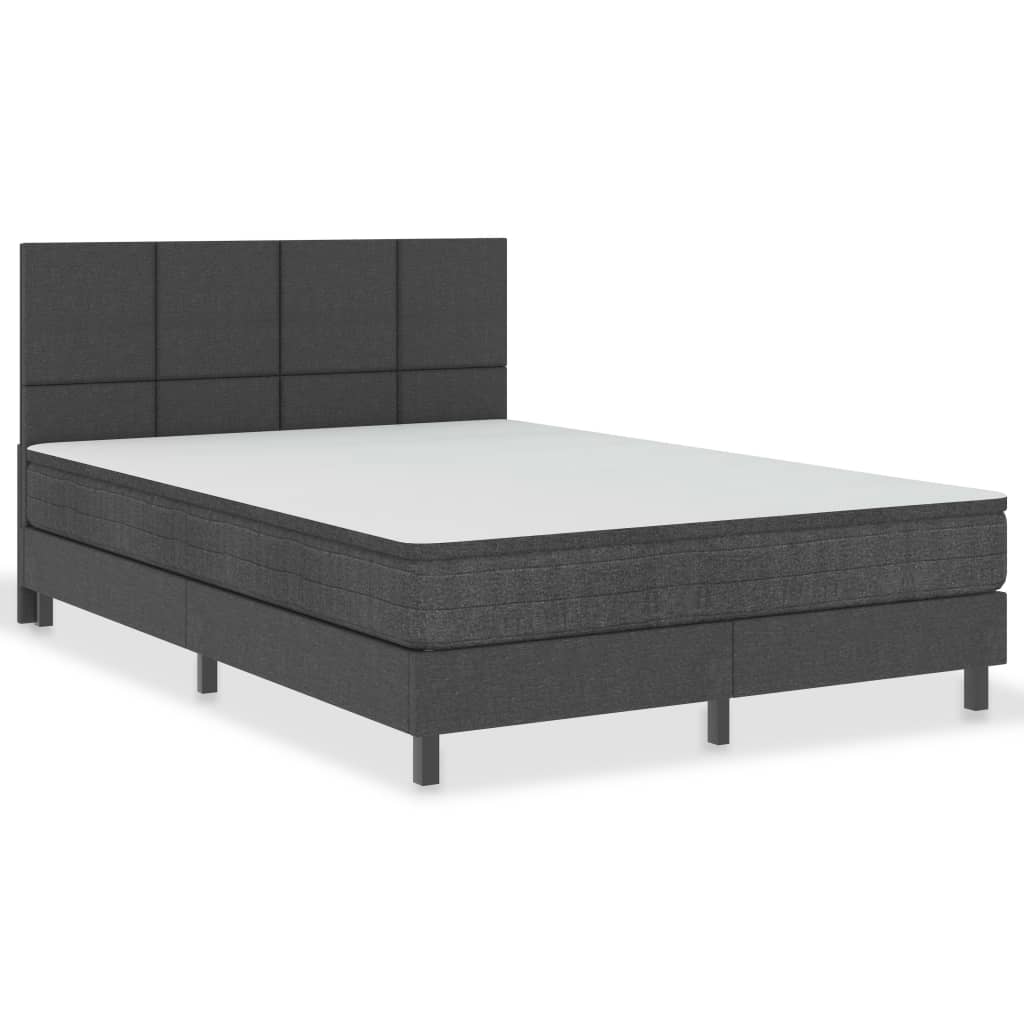 vidaXL Boxspring postelja temno siva iz blaga 180x200 cm