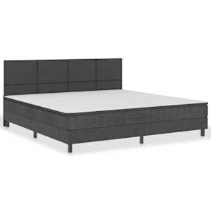 Postel boxspring tmavě šedá textil 200 x 200 cm - obrázek 2