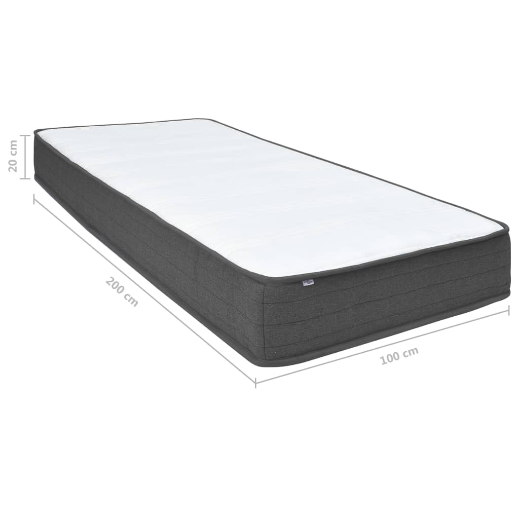 Postel boxspring tmavě šedá textil 100 x 200 cm - obrázek 20
