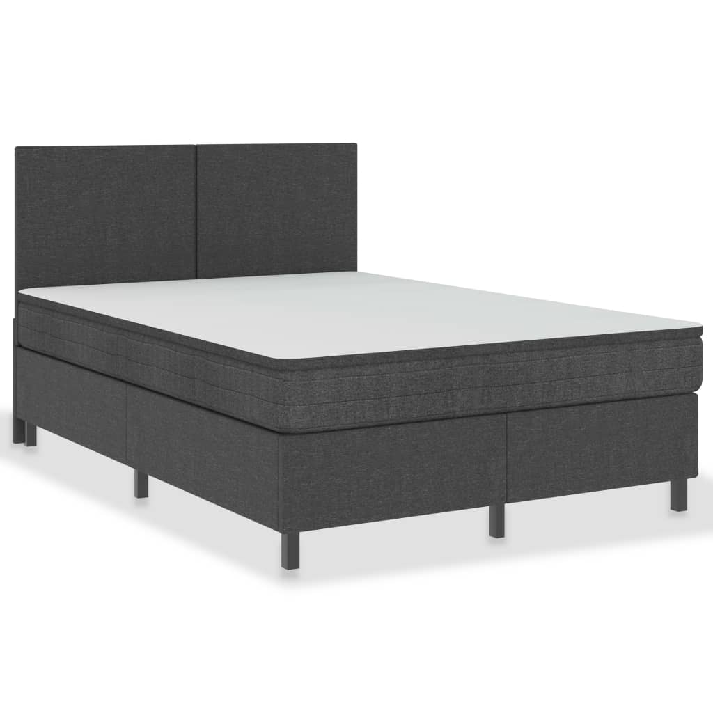 vidaXL Posteľ boxspring tmavošedá látková 140x200 cm