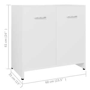 Koupelnová skříňka bílá 60 x 33 x 61 cm kompozitní dřevo - obrázek 10