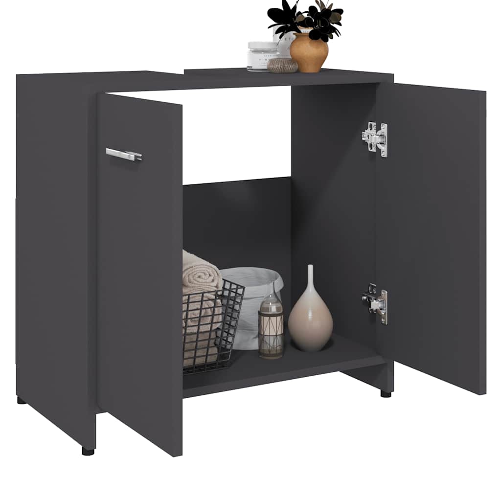 

vidaXL Badkamerkast 60x33x61 cm spaanplaat grijs