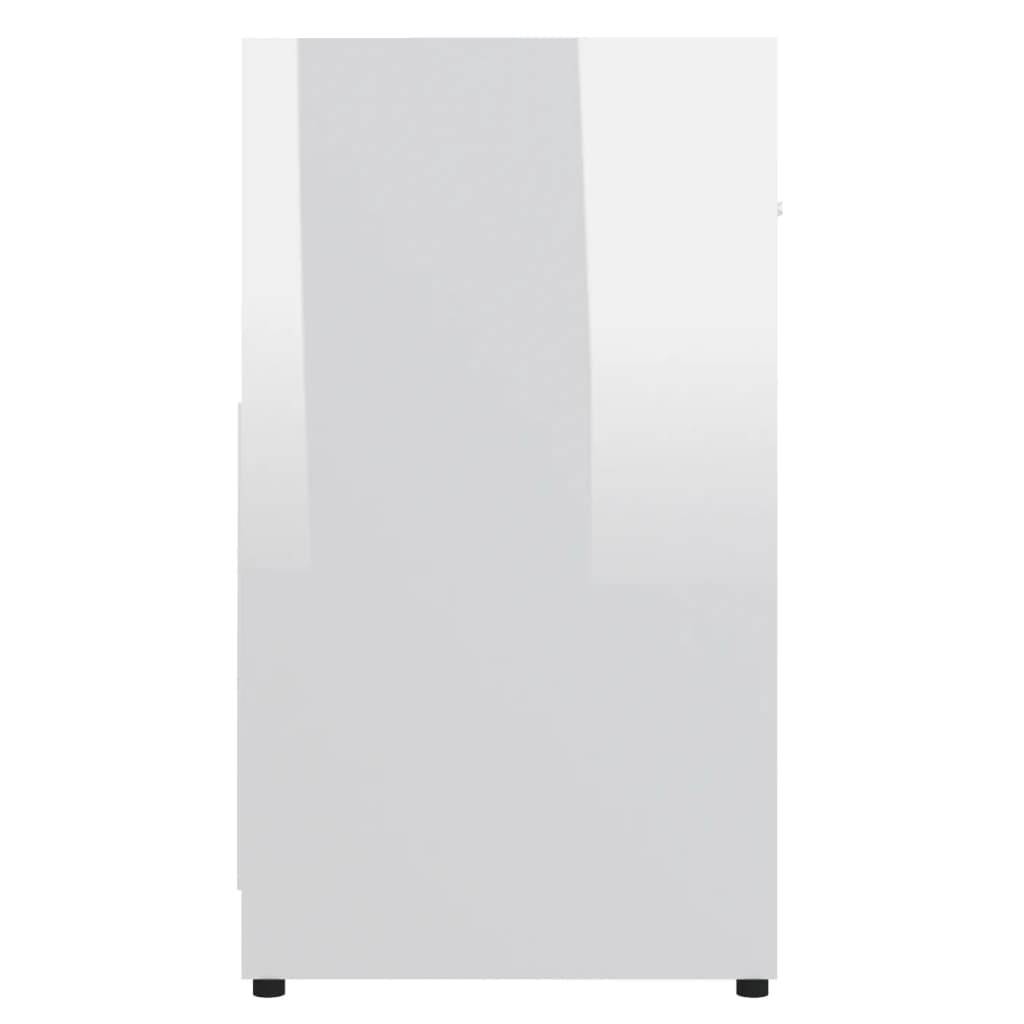 Badezimmerschrank Hochglanz-Weiß 60x33x61 cm Spanplatte
