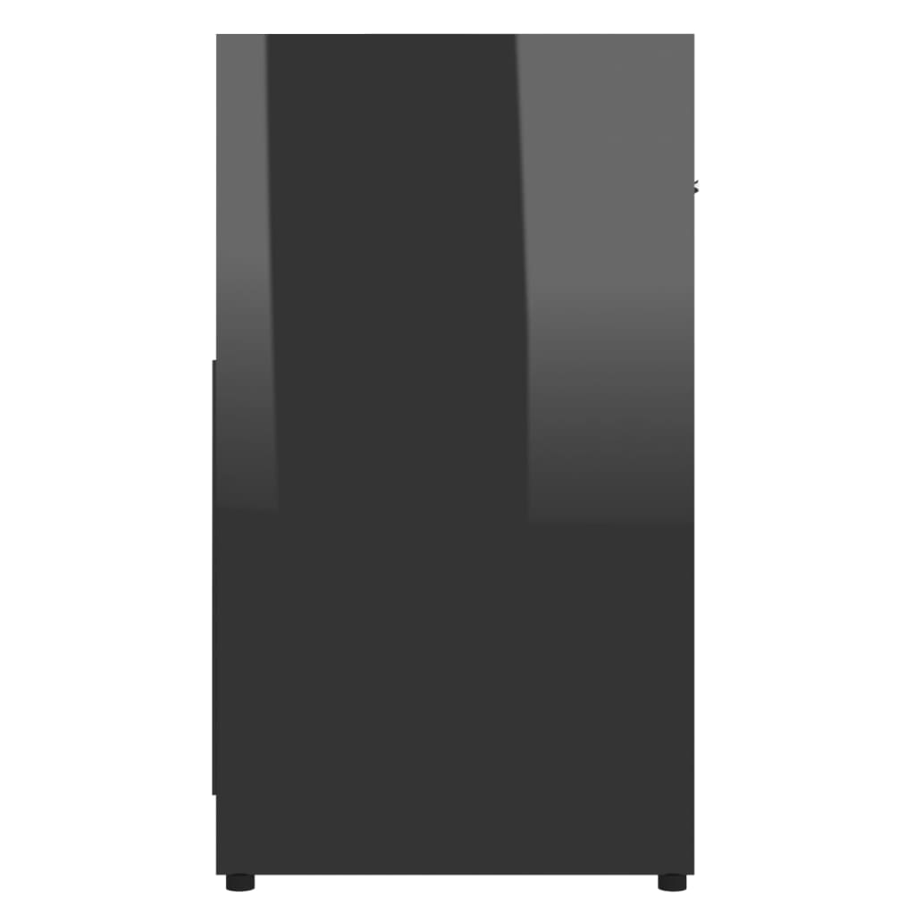 Badezimmerschrank Hochglanz-Schwarz 60x33x61 cm Spanplatte