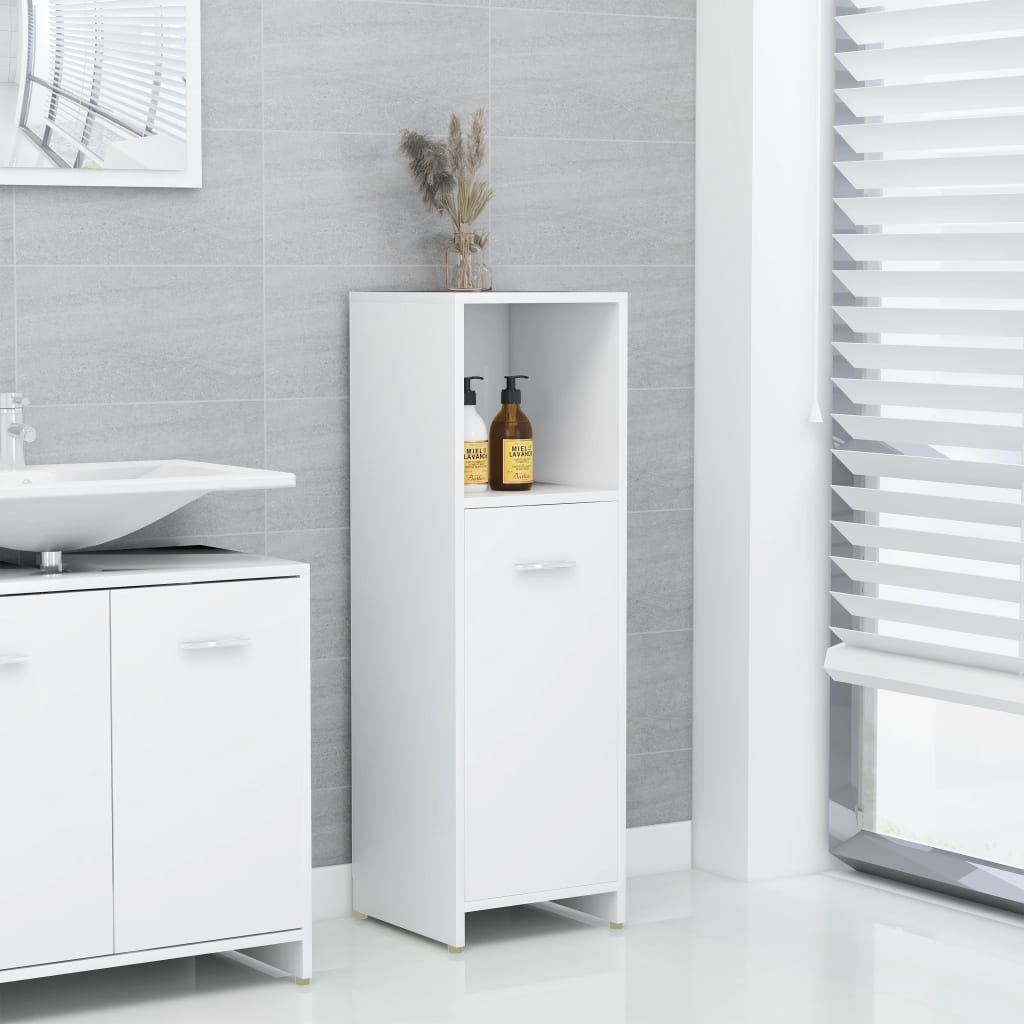 vidaXL Armadio da Bagno Bianco 30x30x95 cm in Legno Multistrato