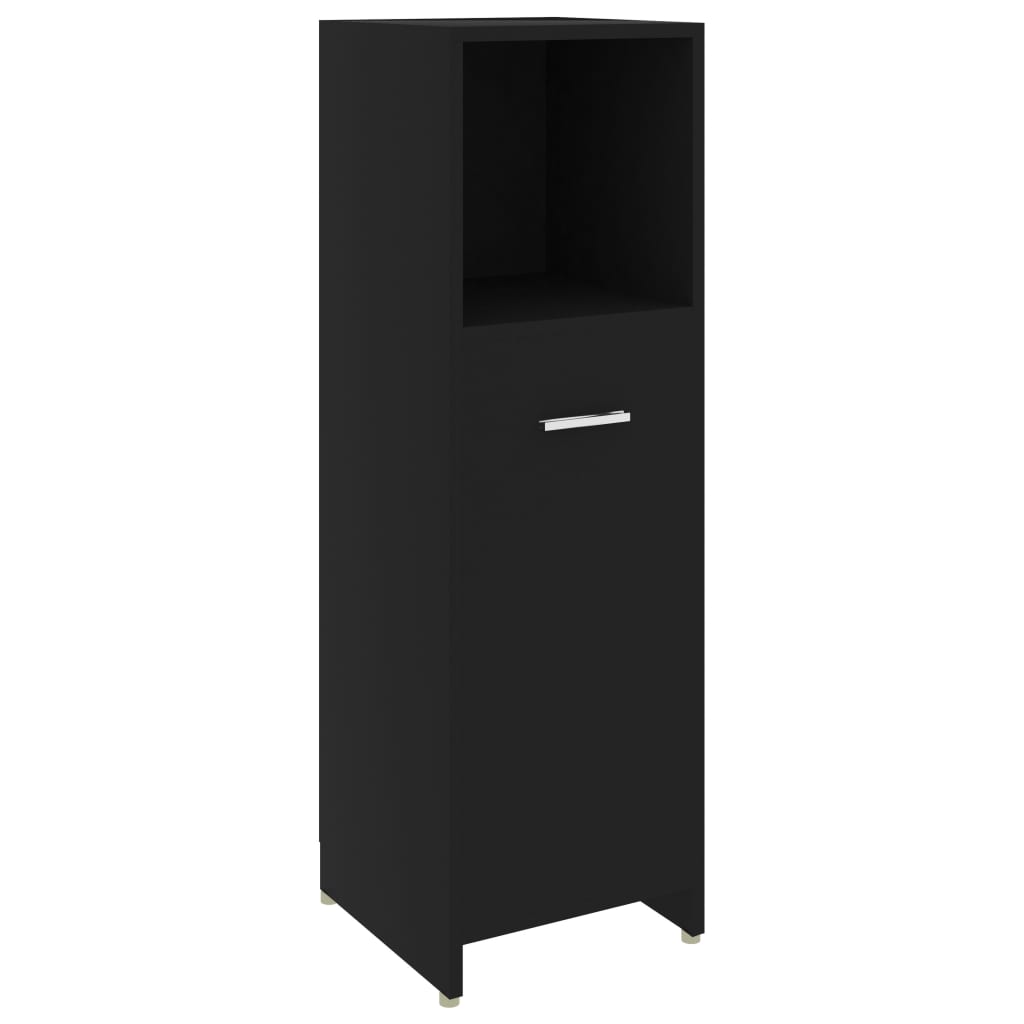 vidaXL Badkamerkast 30x30x95 cm spaanplaat zwart