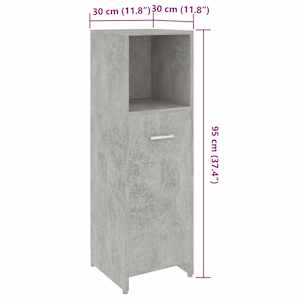 Koupelnová skříňka betonově šedá 30x30x95 cm kompozitní dřevo - obrázek 9