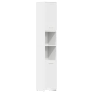 vidaXL vannitoakapp valge 30 x 30 x 183,5 cm tehispuit