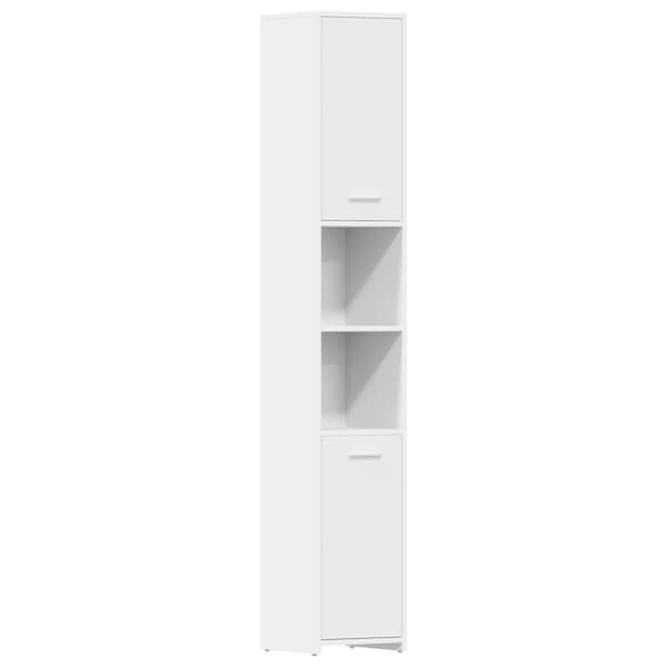 vidaXL vannitoakapp valge 30 x 30 x 183,5 cm tehispuit