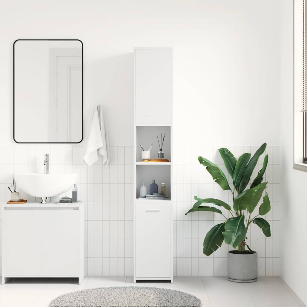 

vidaXL Badkamerkast 30x30x183,5 cm spaanplaat wit