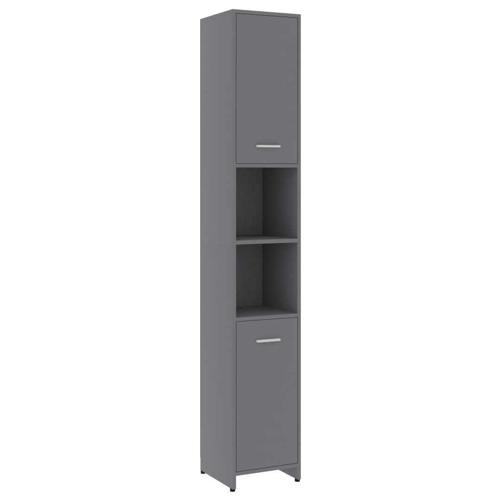 

vidaXL Bathroom Cabinet Gray 11.8"x11.8"x72.2" Chipboard