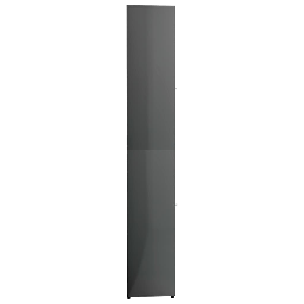 Badezimmerschrank Hochglanz-Grau 30x30x183,5 cm Spanplatte