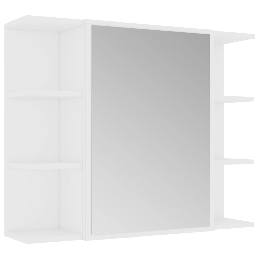 Bad-Spiegelschrank Weiß 80×20,5×64 cm Spanplatte