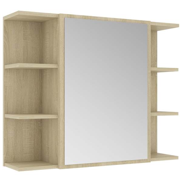 vidaXL vannitoa peeglikapp Sonoma tamm 80x20,5x64 cm tehispuit