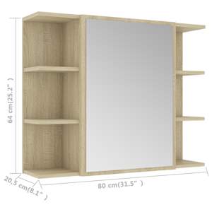 Koupelnová skříňka zrcadlo sonoma dub 80x20,5x64 cm - obrázek 10