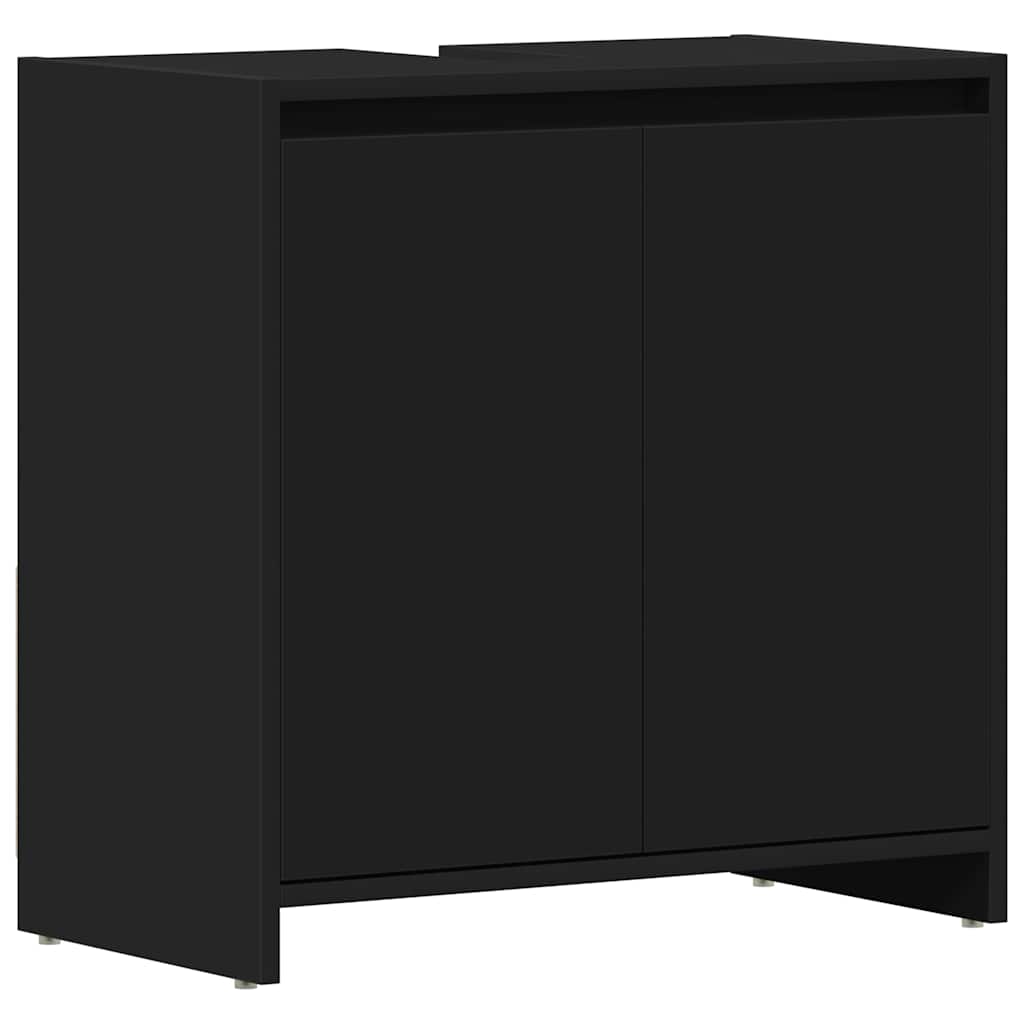 vidaXL KoupelnovĂˇ skĹ™Ă­Ĺ�ka ÄŤernĂˇ 60 x 33 x 61 cm kompozitnĂ­ dĹ™evo