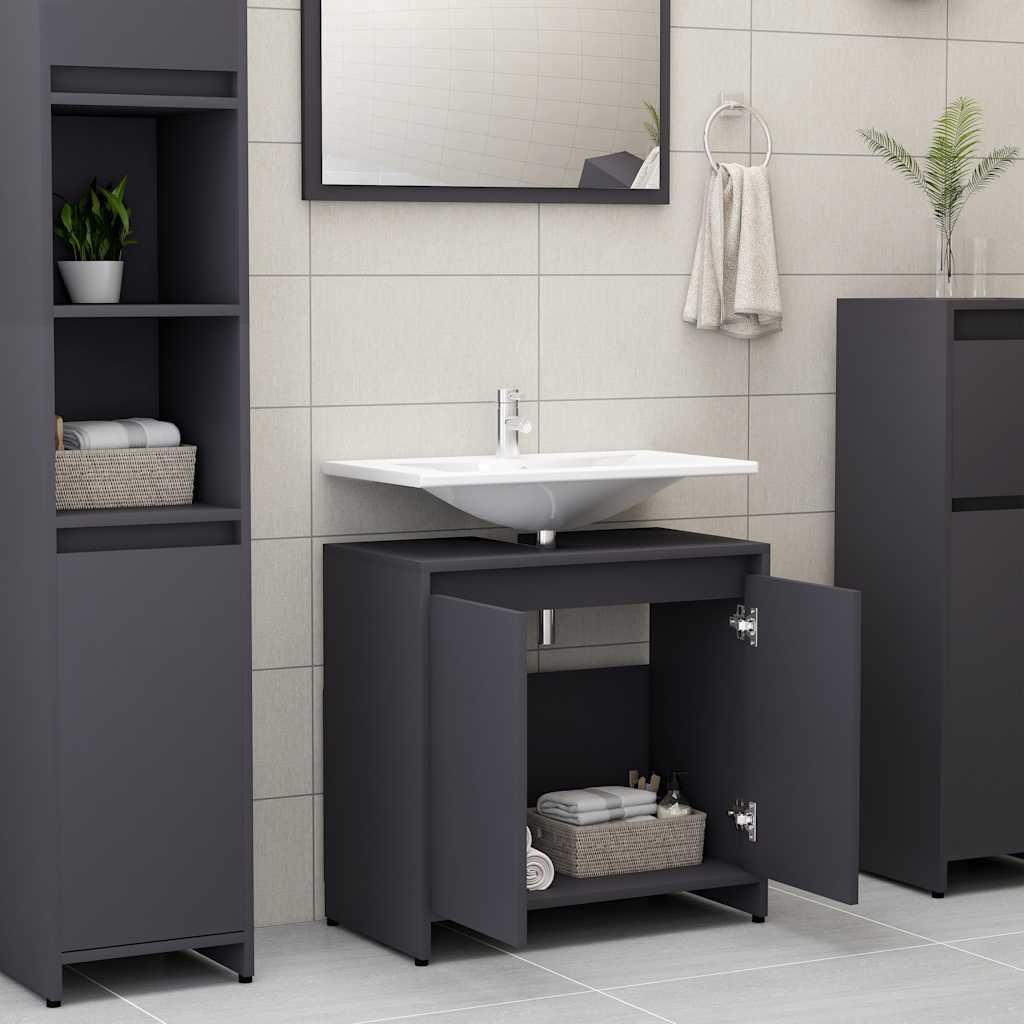 

vidaXL Badkamerkast 60x33x61 cm spaanplaat grijs