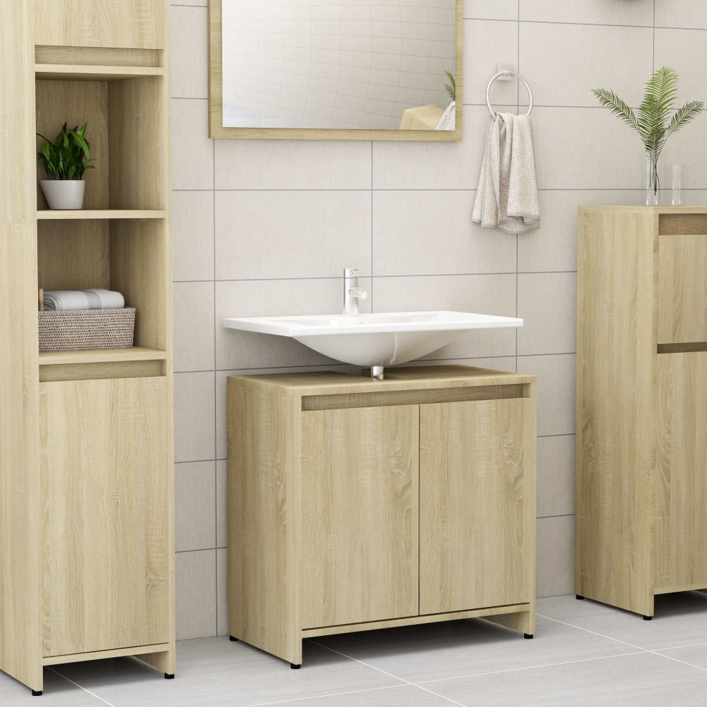 vidaXL Badezimmerschrank Sonoma-Eiche 60x33x61 cm Holzwerkstoff