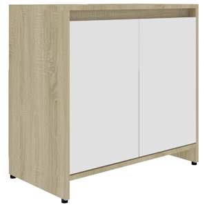 vidaXL Ντουλάπι Νιπτήρα Λευκό/Sonoma Δρυς 60 x 33 x 61 εκ. Μοριοσανίδα