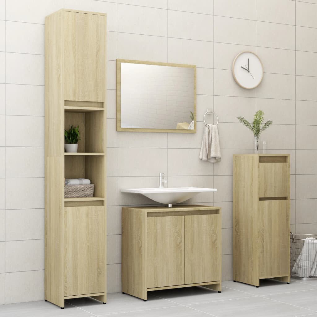 

vidaXL Badkamerkast 30x30x95 cm spaanplaat sonoma eikenkleurig