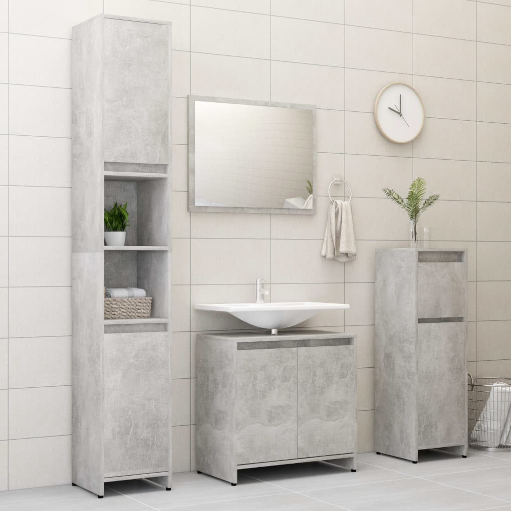 

vidaXL Badkamerkast 30x30x95 cm spaanplaat betongrijs