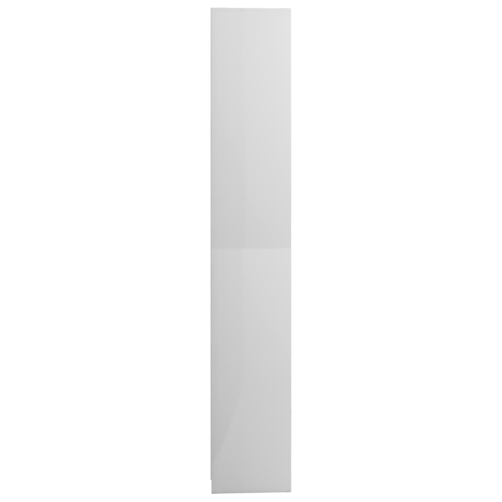 Magasfényű fehér forgácslap fürdőszobaszekrény 30x30x183,5 cm 