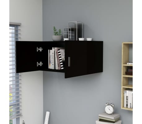 vidaXL Wall Mounted Cabinet Black 80x39x40 cm Engineered Wood