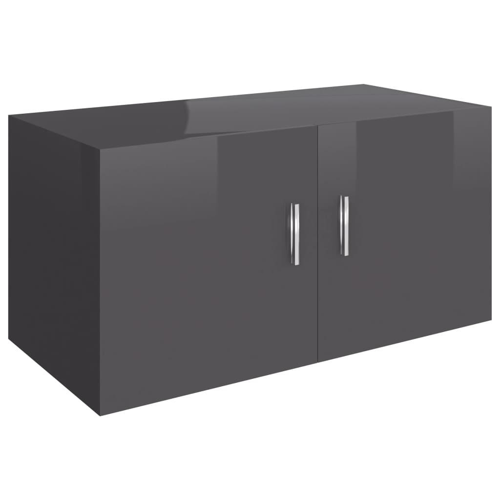 

vidaXL Wall Mounted Cabinet High Gloss Gray 31.5"x15.4"x15.7" Chipboard