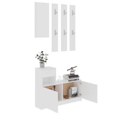 vidaXL Hallway Unit White 100x25x76.5 cm Engineered Wood