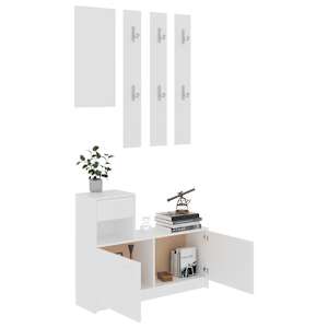 vidaXL Hallway Unit White 100x25x76.5 cm Engineered Wood