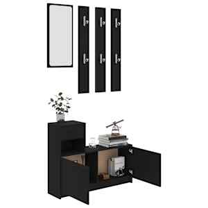 vidaXL Σετ Επίπλων Χολ Μαύρο 100 x 25 x 76,5 εκ. από Μοριοσανίδα