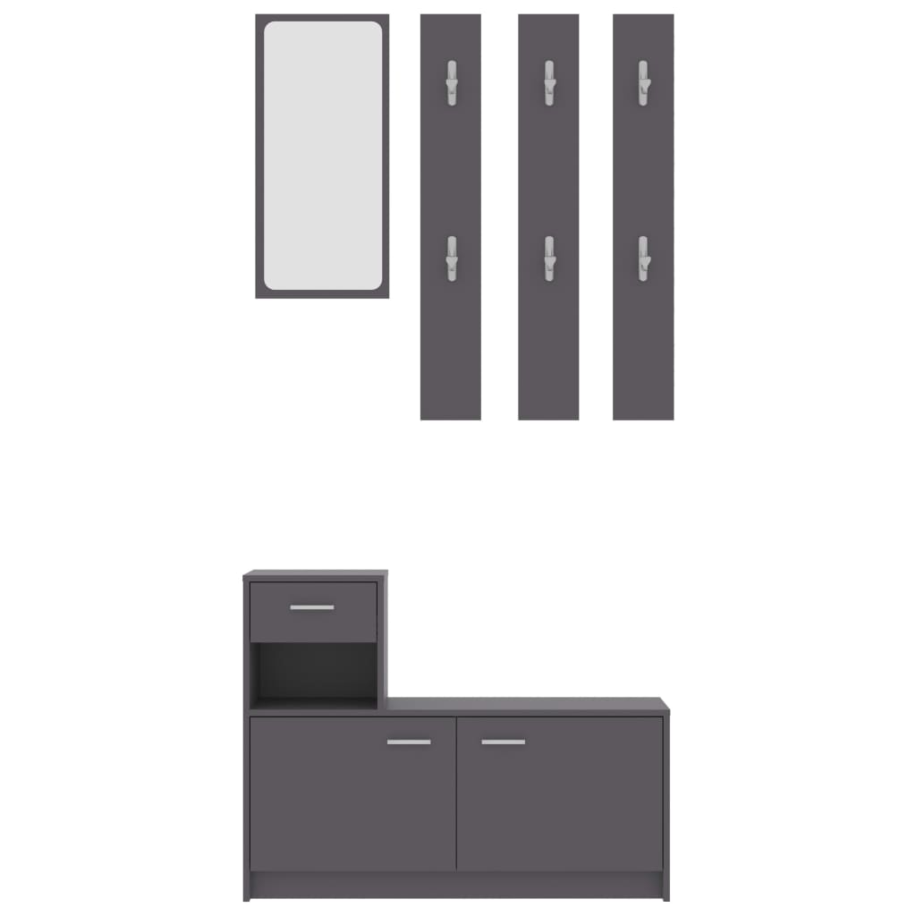 vidaXL Hallway Unit Gray 39.4"x9.8"x30.1" Chipboard