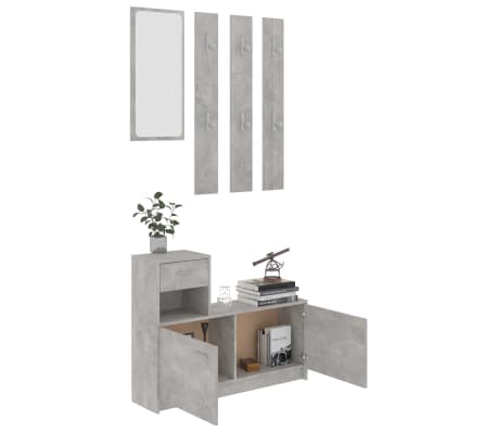 vidaXL betonszürke forgácslap előszoba bútor 100 x 25 x 76,5 cm
