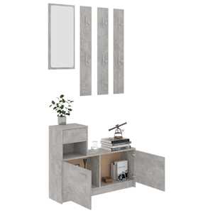 vidaXL Σετ Επίπλων Χολ Γκρι Σκυροδέματος 100x25x76,5 εκ. Μοριοσανίδα