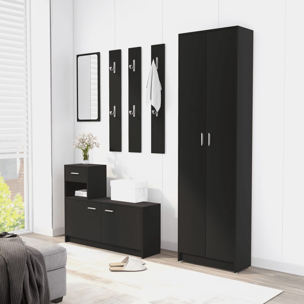 

vidaXL Gangkast 55x25x189 cm spaanplaat zwart