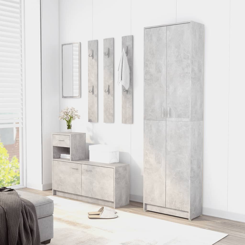 

vidaXL Gangkast 55x25x189 cm spaanplaat betongrijs