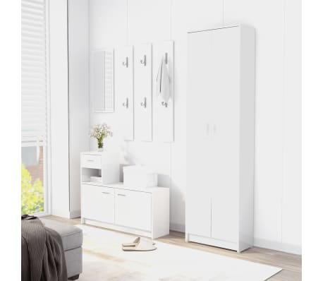 vidaXL Ντουλάπα Διαδρόμου Γυαλιστερό Λευκό 55x25x189 εκ. Επεξ. Ξύλο
