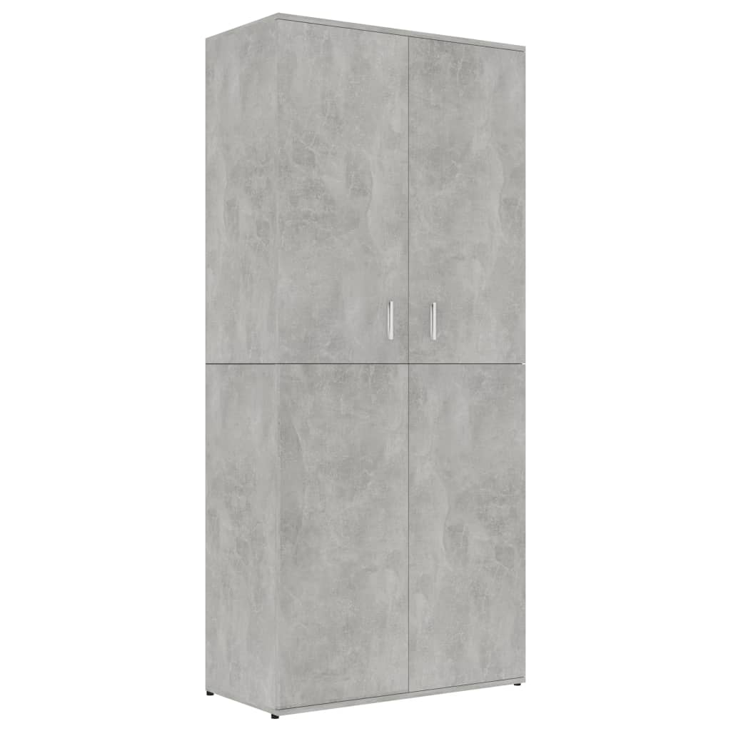 

vidaXL Shoe Cabinet Concrete Gray 31.5"x15.4"x70.1" Engineered Wood