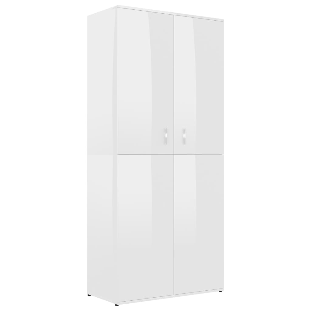 

vidaXL Shoe Cabinet High Gloss White 31.5"x15.4"x70.1" Engineered Wood