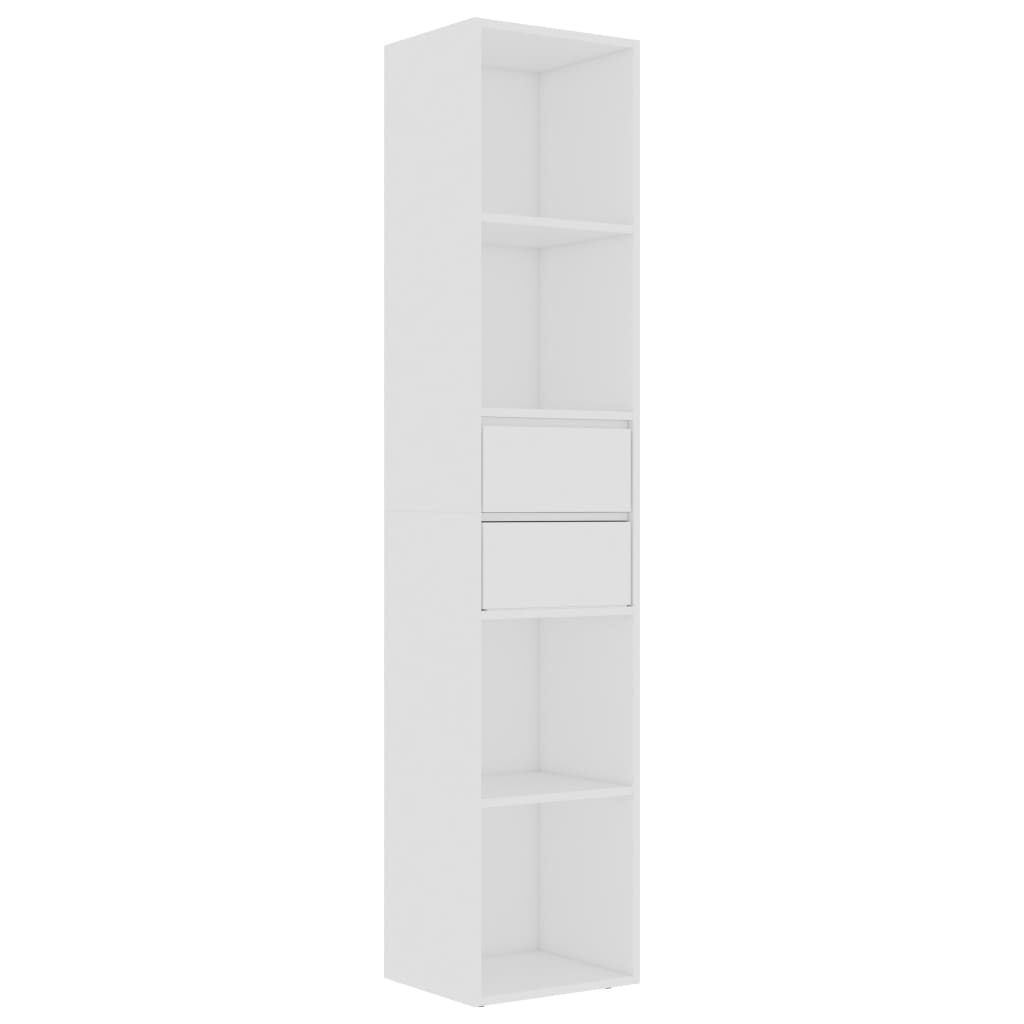 

vidaXL Book Cabinet White 14.2"x11.8"x67.3" Engineered Wood