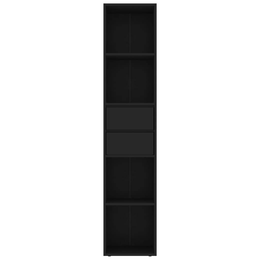  Knižnica, čierna 36x30x171 cm, kompozitné drevo