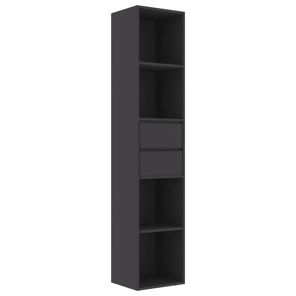 

vidaXL Book Cabinet Gray 14.2"x11.8"x67.3" Engineered Wood