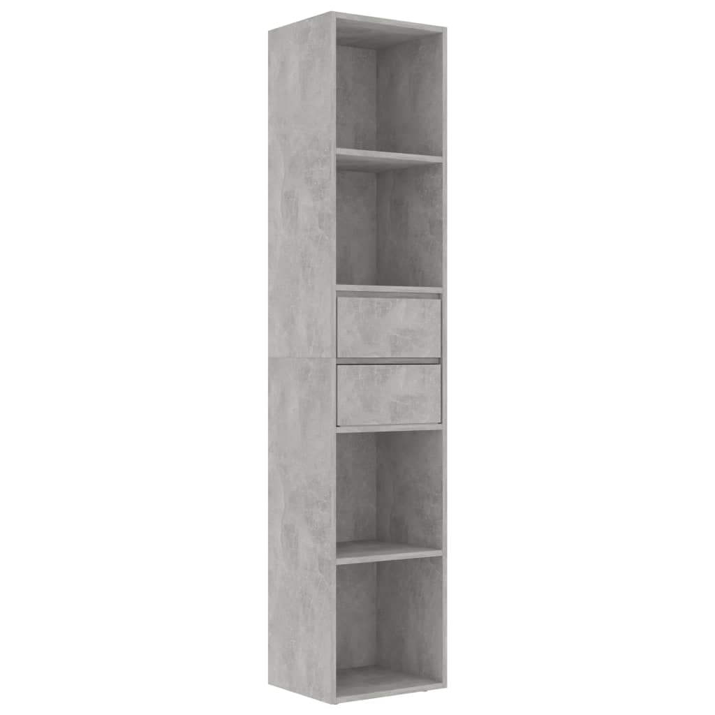 

vidaXL Book Cabinet Concrete Gray 14.2"x11.8"x67.3" Engineered Wood