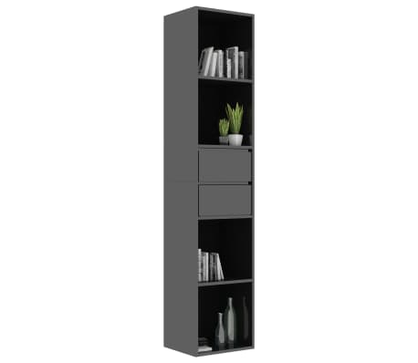 vidaXL Book Cabinet High Gloss Black 36x30x171 cm Engineered Wood