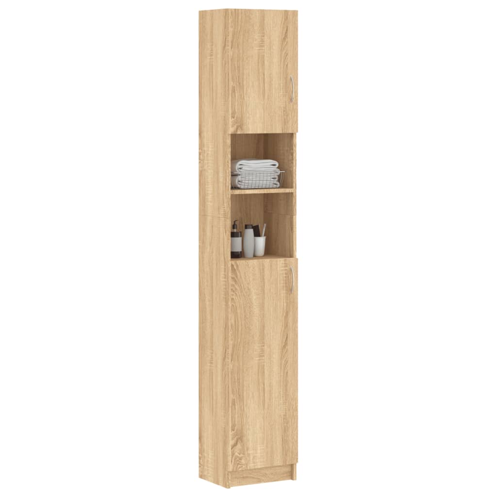 Badezimmerschrank Sonoma-Eiche 32×25,5×190 cm Spanplatte