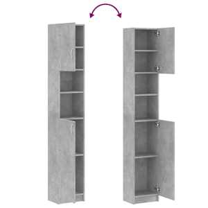 Koupelnová skříňka betonově šedá 32x25,5x190cm kompozitní dřevo - obrázek 9