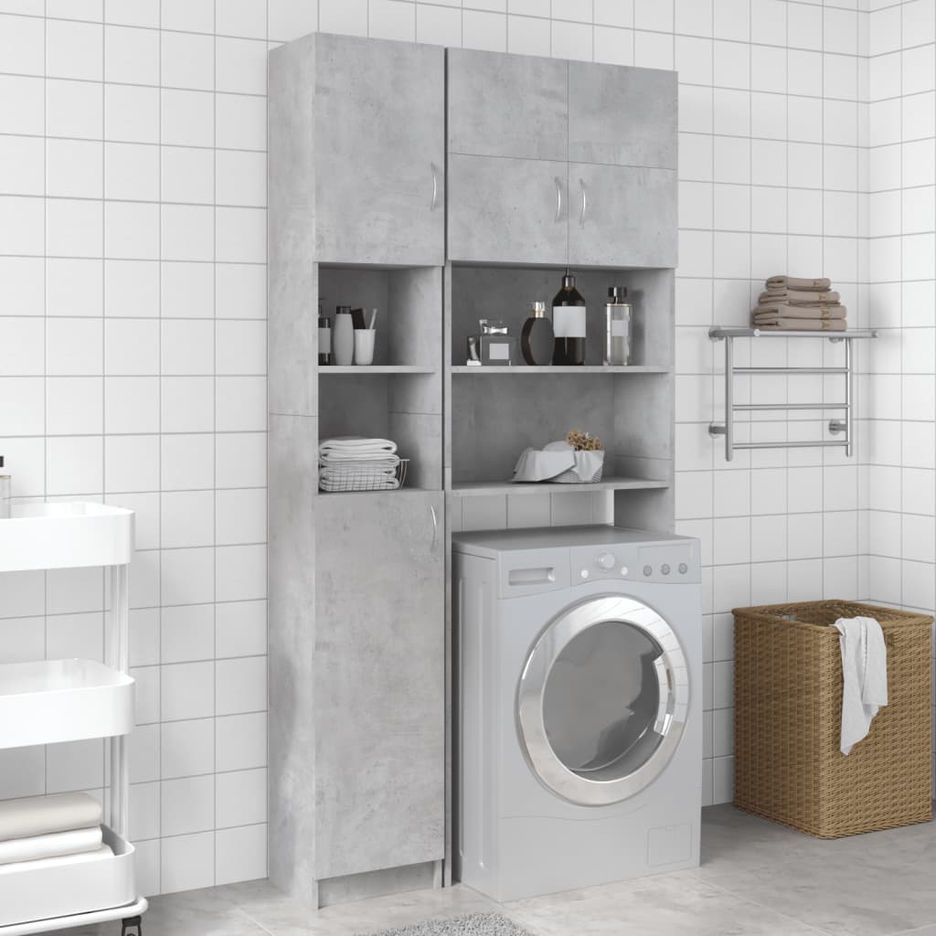 vidaXL Szafka �azienkowa, szaro�� betonu 32x25,5x190 cm