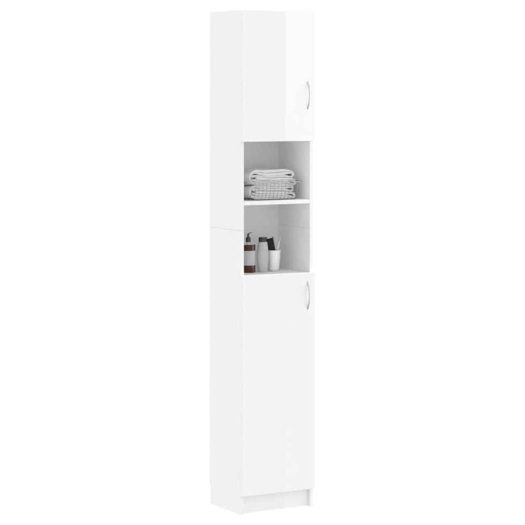 vidaXL Armoire de salle de bain Blanc brillant Bois d'ingénierie